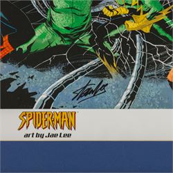 Limited edition signed lithograph 'Spider-Man vs. Sinister Six' signed by Stan Lee, artwork by Jae Lee, limited edition no. 2 of 39, framed with Dynamic Forces certificate of authenticity, artwork H37.5cm, W50cm