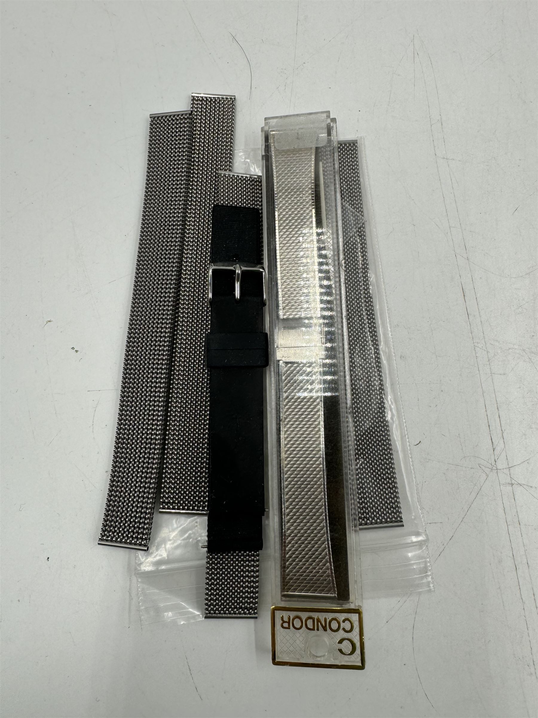 Six gentleman's wristwatches, including Avia, La Carre and Le Chat examples, together with a Smiths shockproof stop watch and a Sekonda stop watch, and a collection of spare watch straps