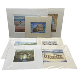 Joy Lomas (Northern British Contemporary): Collection of limited edition prints depicting local Yorkshire scenes to include 'Scarborough Spa Complex', 'Heavenly Rievaulx', 'Gisborough Priory' 'Whitby Abbey - The Arcaded Gallery’ etc. variously signed and titled max 30cm x 40cm (approx. 32) (unframed)