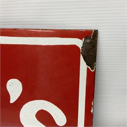 Rowntree's enamel advertising sign, 'Rowntree's Pastilles' white writing on a red ground, H30cm, L92cm