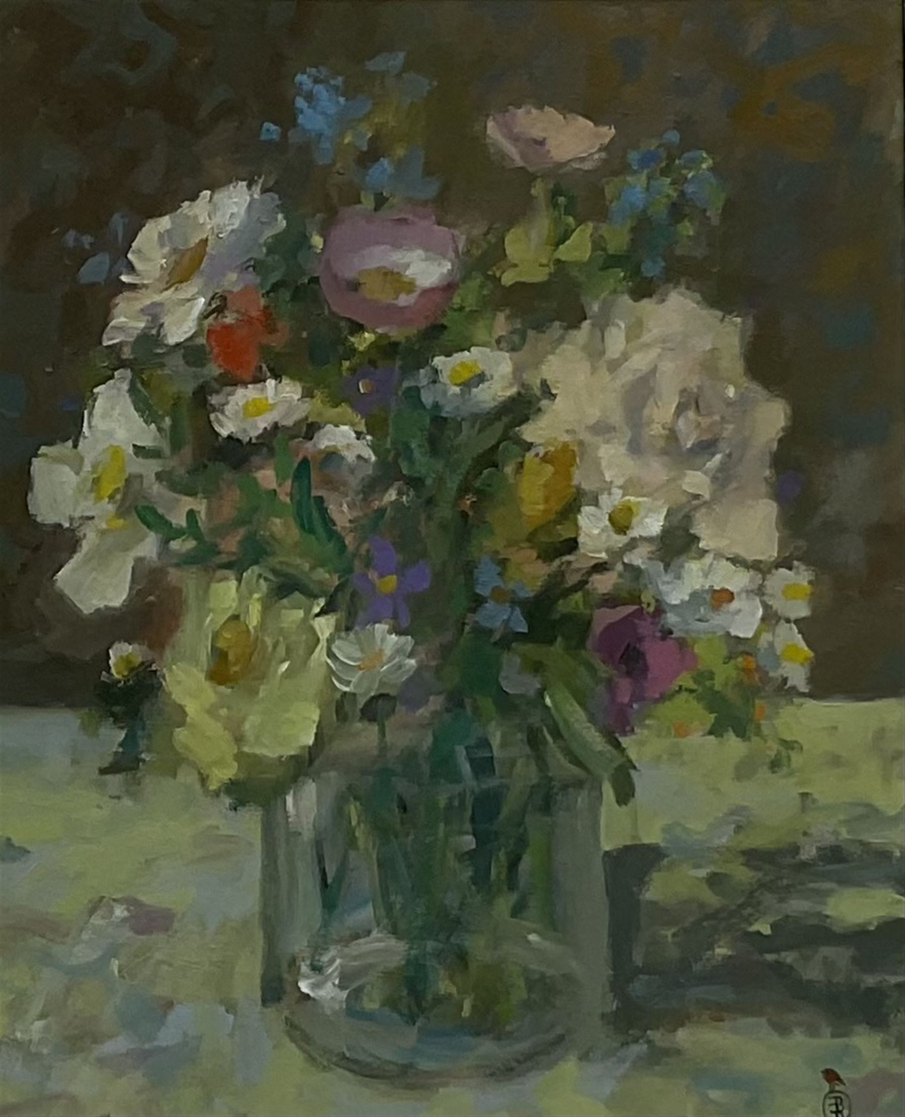 Robin Dudley Bailey RCA (British 1931-): 'Summer Arrangement' still life of flowers, oil on card signed with monogram 24cm x 20cm
Provenance: with Richard Hagen Fine Paintings, Broadway, Worcs., label verso