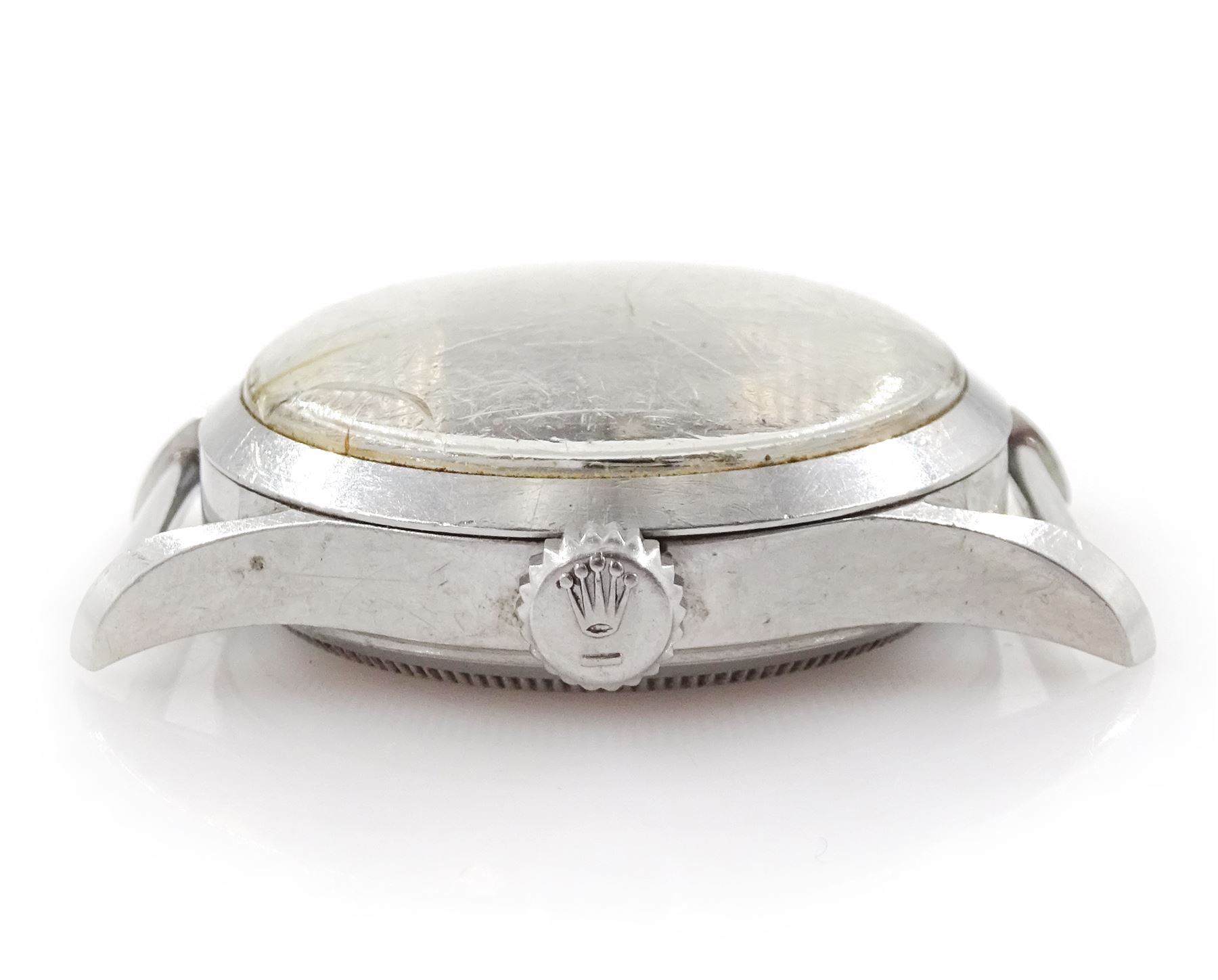 Tudor Oyster-Prince 34 Tropical Tuxedo, gentleman's stainless steel, automatic wristwatch, Ref. 7950, case No. 251643, black dial with champagne outer ring and baton hour markers