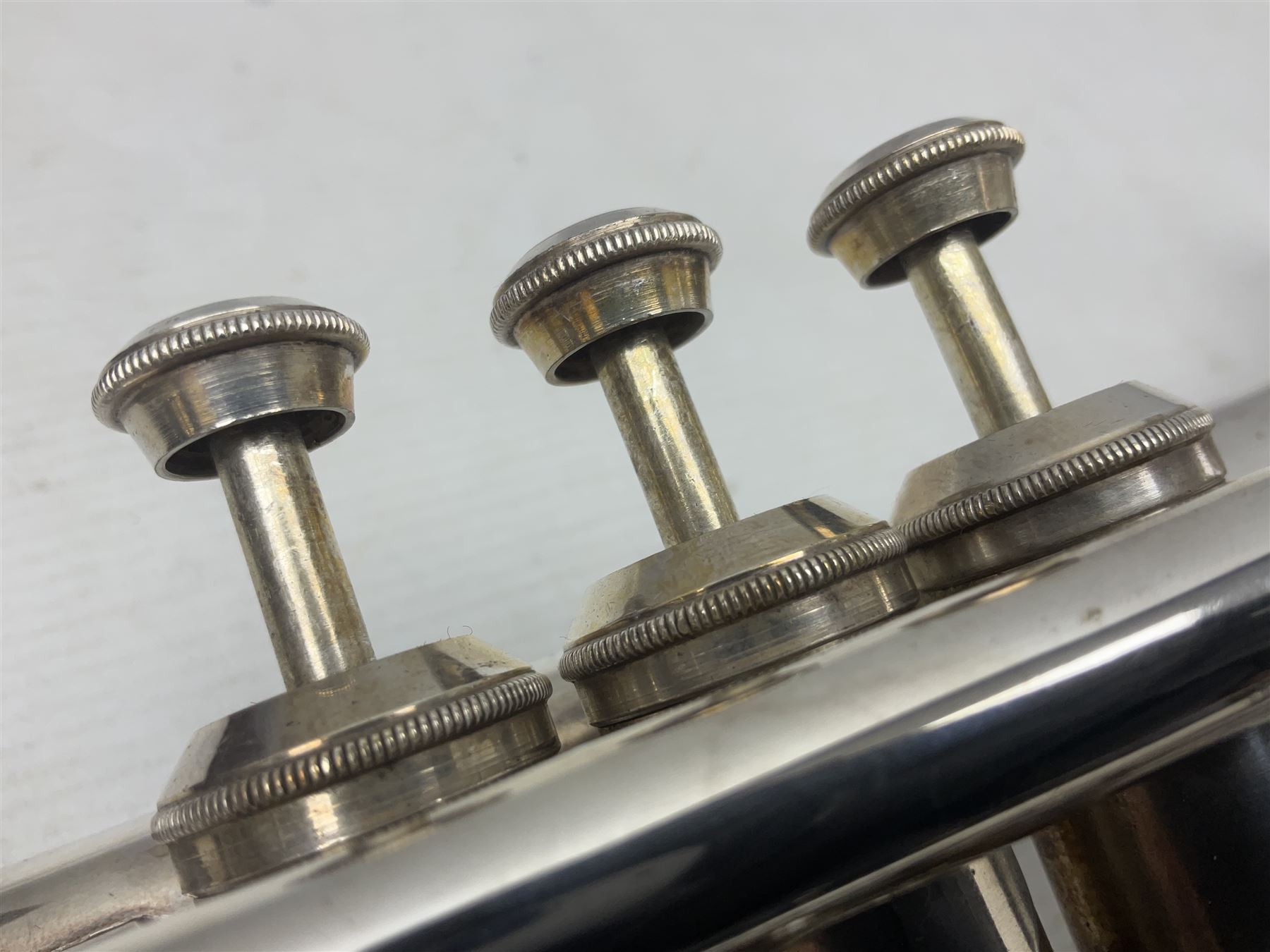 Lark M4046 silver plated cornet L34cm; in carrying case with mouth-piece