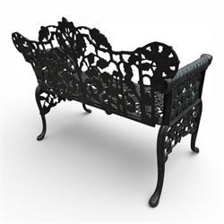 Victorian design heavy cast iron garden bench, rams head detail