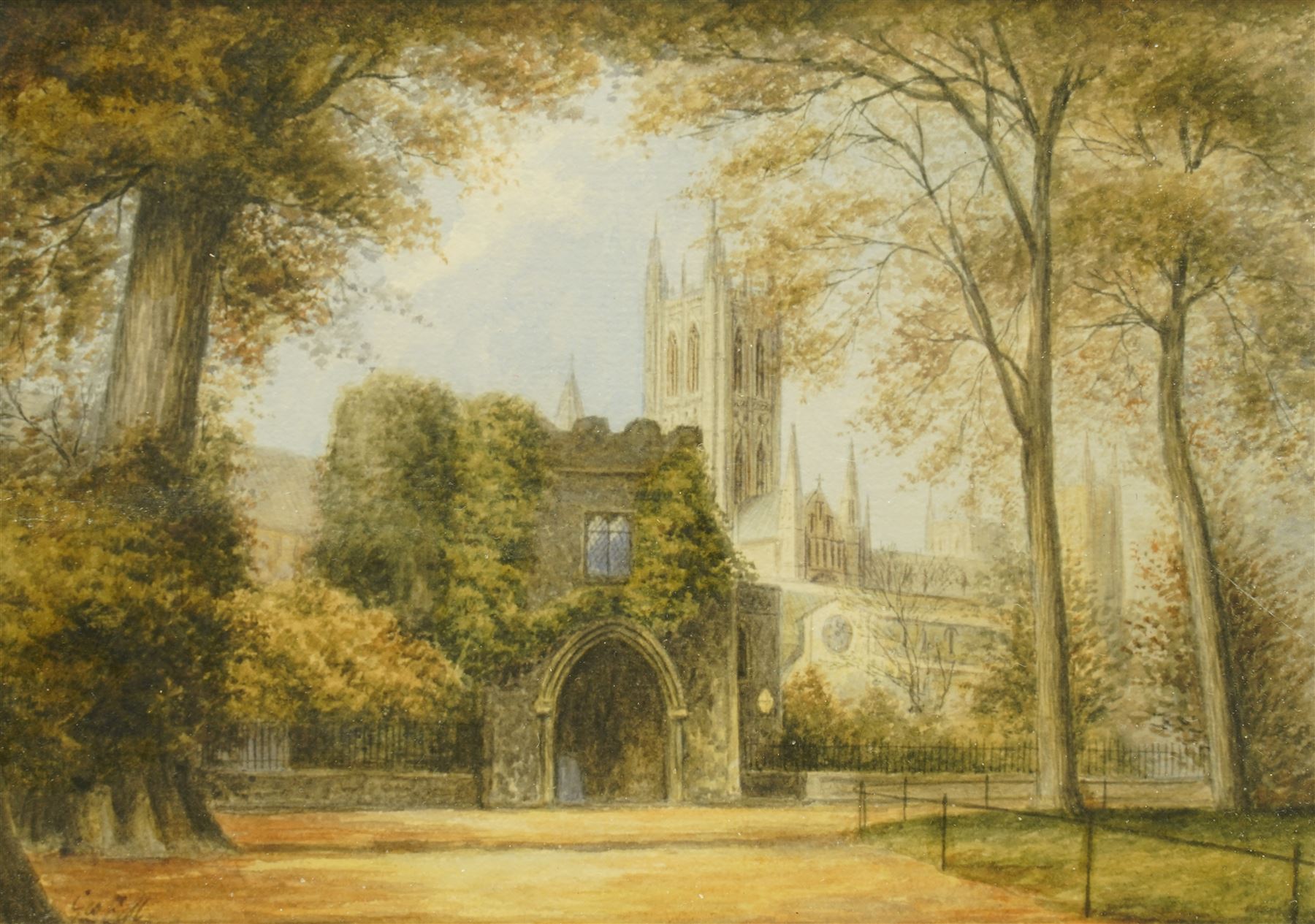 George Fall (British 1848-1925): 'Marygate Tower York', watercolour signed 16cm x 23cm