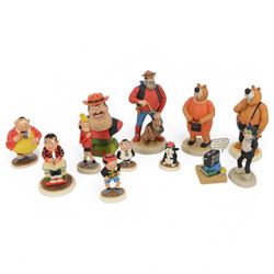 Twelve Robert Harrop Beano Dandy Collection figures, including Ma Bear, Pa Bear, Fatty, Desperate Dan One Man & His Dog, Korky the Cat and Roger the Dodger etc, all boxed 