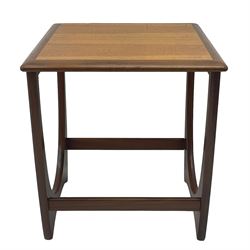 G-Plan - teak 'Astro' long-john nest of three tables, large rectangular coffee table and two square nesting tables