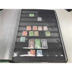 Stamps including Queen Victoria Queensland, modern Australia, King Edward VII Ceylon and Mauritius, South Africa, Gambia, Falkland Islands, Gold Coast, Ireland etc, housed in seven albums/folders and on loose album pages, in one box