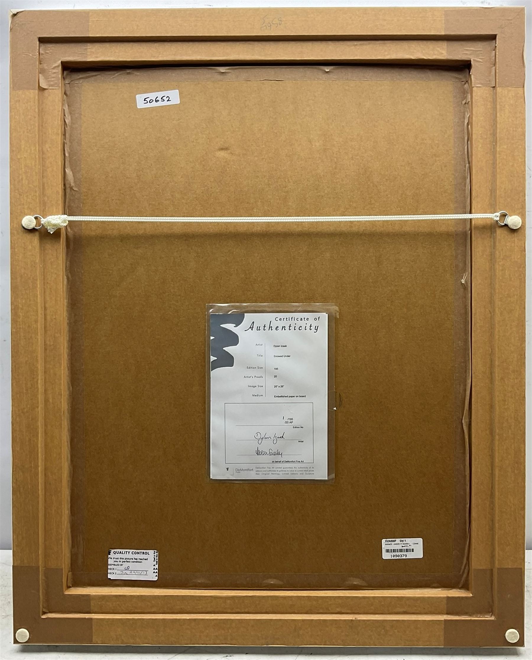 Dylan Izaak (British 1971-): 'Snowed Under', limited edition embellished giclée print laid down on board signed and numbered 1/195, 65cm x 50cm 
Provenance: purchased by the vendor from Whitewall Galleries