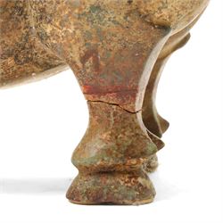 Carved stone Rhino, W44cm and a pair of two green stone Elephants, W38cm (3)