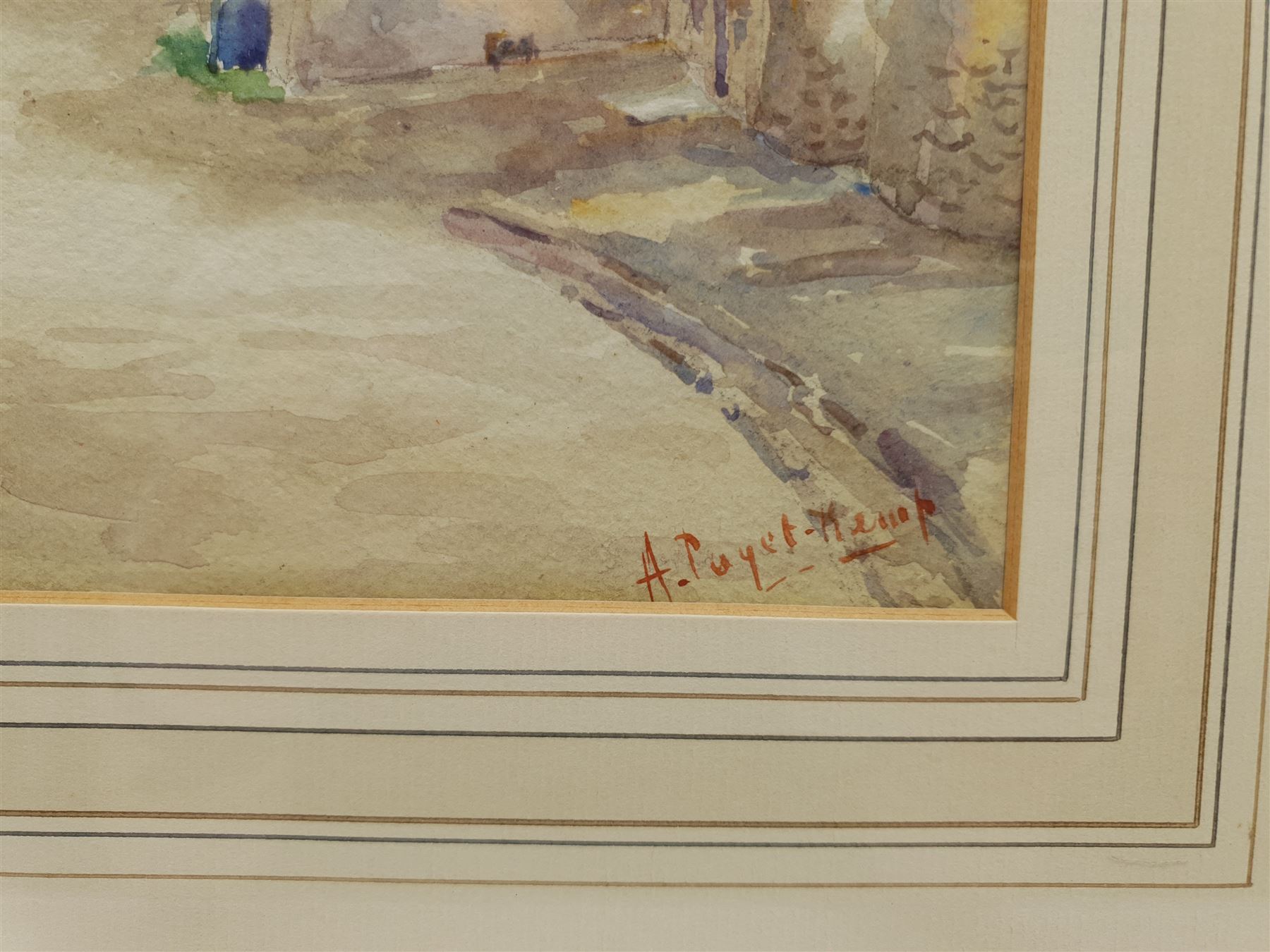 Amy Paget Kemp (British exh.1895-1919): Village High Street, watercolour signed 24cm x 29cm