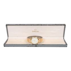 Omega De Ville gentleman's gold-plated and stainless steel quartz wristwatch, Ref. 195.007...