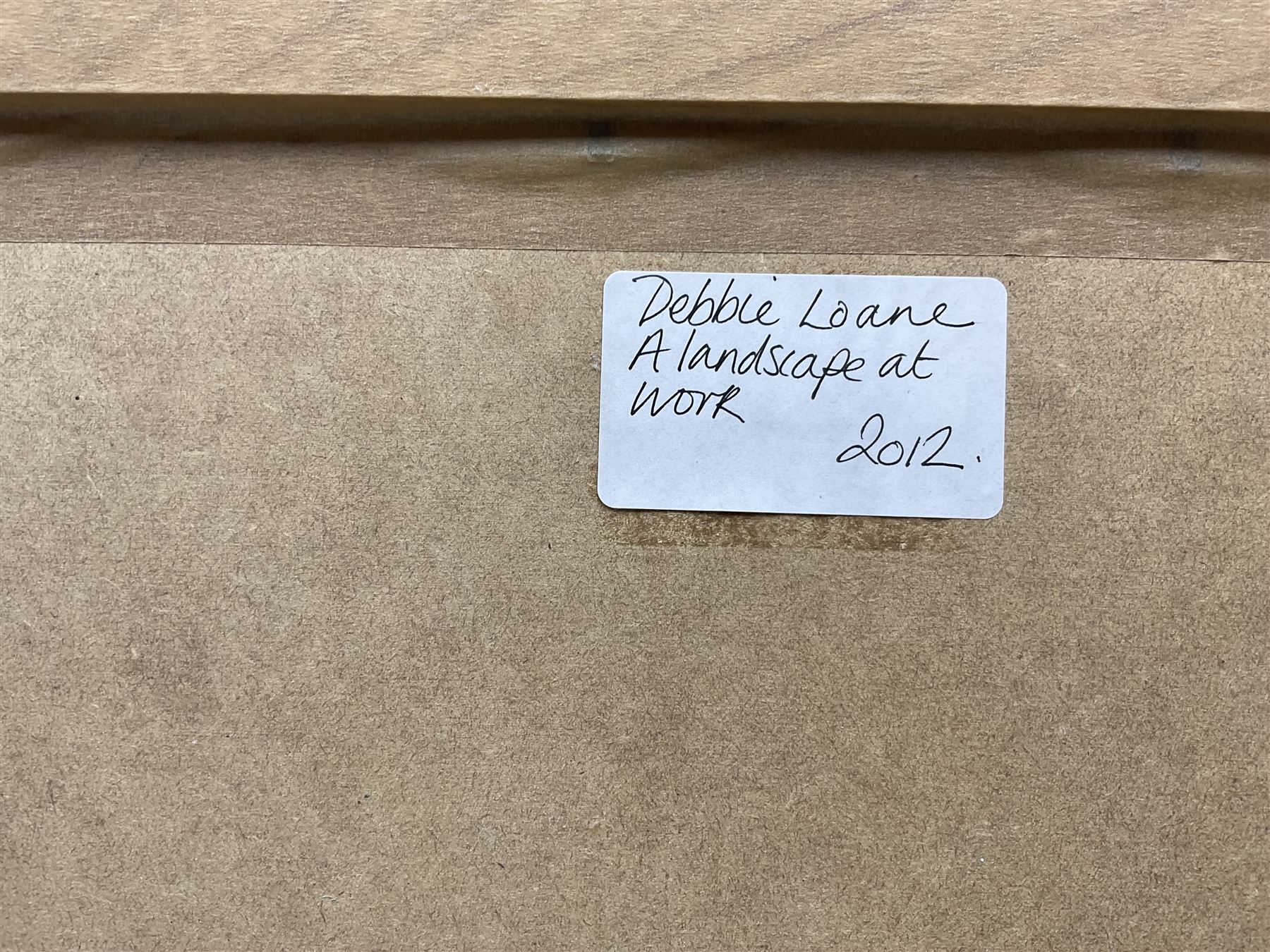 Debbie Loane (Northern British Contemporary): 'A Landscape at Work', mixed media, signed titled and dated 2012 verso 34cm x 34cm 
