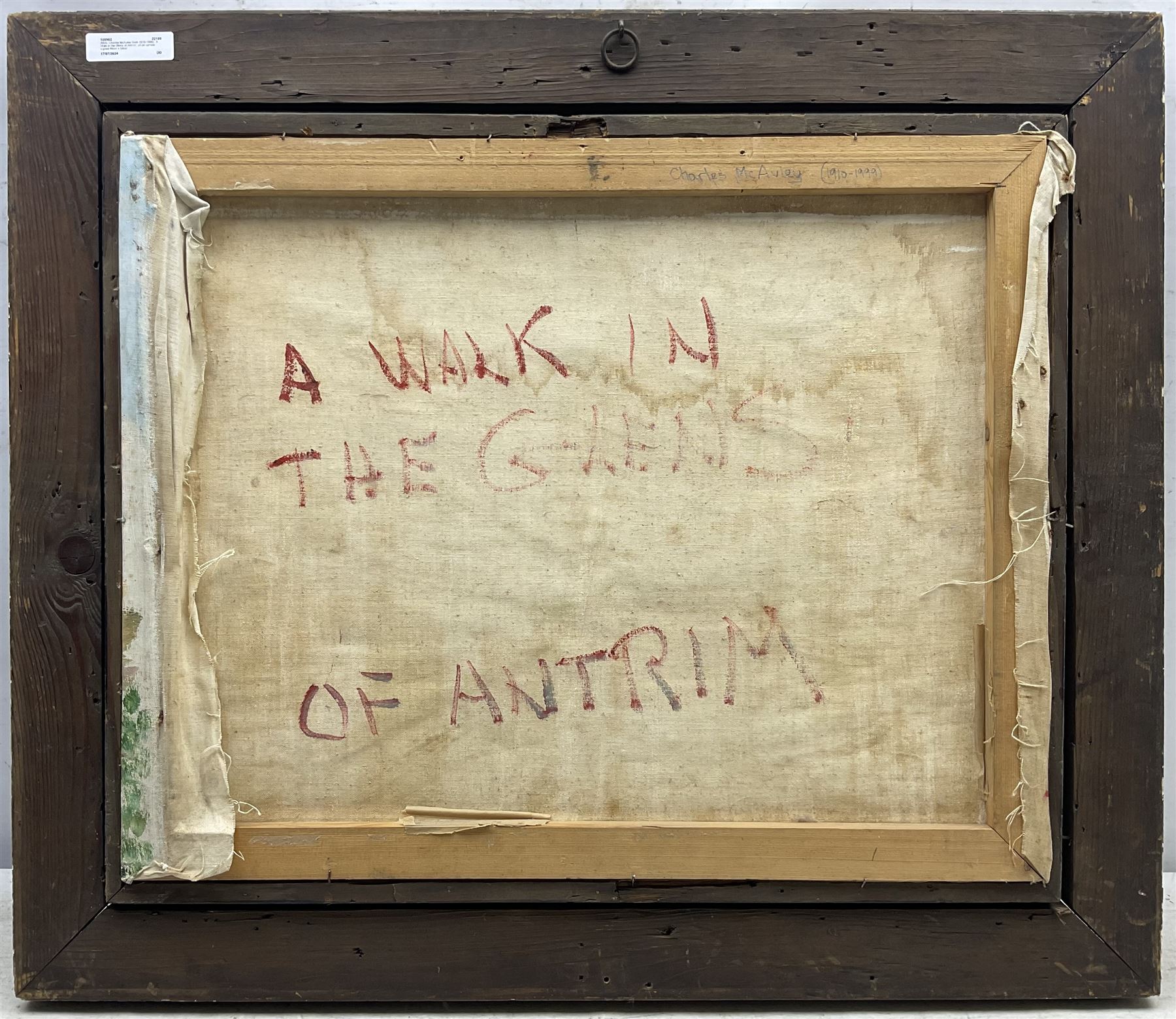 Attrib. Charles McAuley (Irish 1910-1999): 'A Walk in the Glens of Antrim', oil on canvas bears signature, titled verso 44cm x 54cm