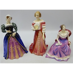  Three Royal Doulton limited edition figures Queens of the Realm 'Mary Queen of Scots' HN 3142, Classics 'The Young Queen Victoria' HN 4475 and Georgian Queens 'Sophia Dorothea' HN 4074 (3)  