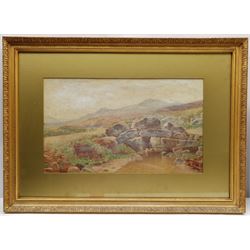 George Brooks Percy Lillington (British 1850-1932): Stone Bridge Dartmoor, watercolour signed 30cm x 50cm; George Henry Jenkins (British 1838-1914): Sheep on Dartmoor, watercolour signed 17cm x 28cm (2)