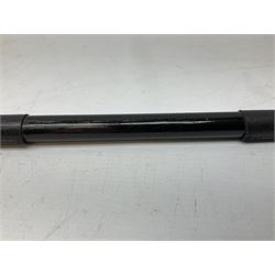 ‘The Metropolitan’ Police ebonised and black leather swagger stick, with combined whistle, 60cm