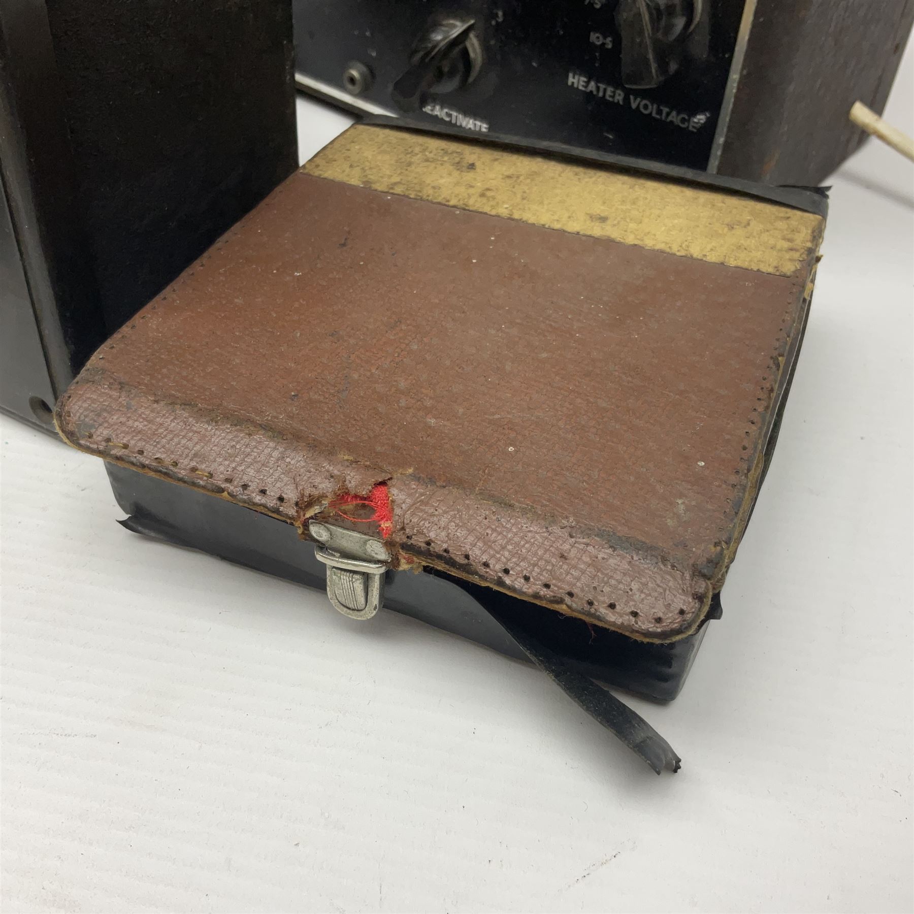 Collection of electrical testing equipment, to include The Automatic Coil Winder & Electrical Equipment Company Ltd Universal Avometer and Universal Avominor, Ross RE-177M ohm meter, British Physical Laboratories Universal Bridge model RS700, Weston Electrical Instrument Co model E665, RF Signal Generator Model RS600, Radar Cathode Ray Tube Tester Reactivator, etc