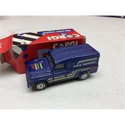 Corgi - thirty-four modern die-cast models including cars, commercial vehicles, racing cars, sports cars, car transporters etc; all boxed; Bburago boxed set of five cars; four Matchbox Originals blister packs etc