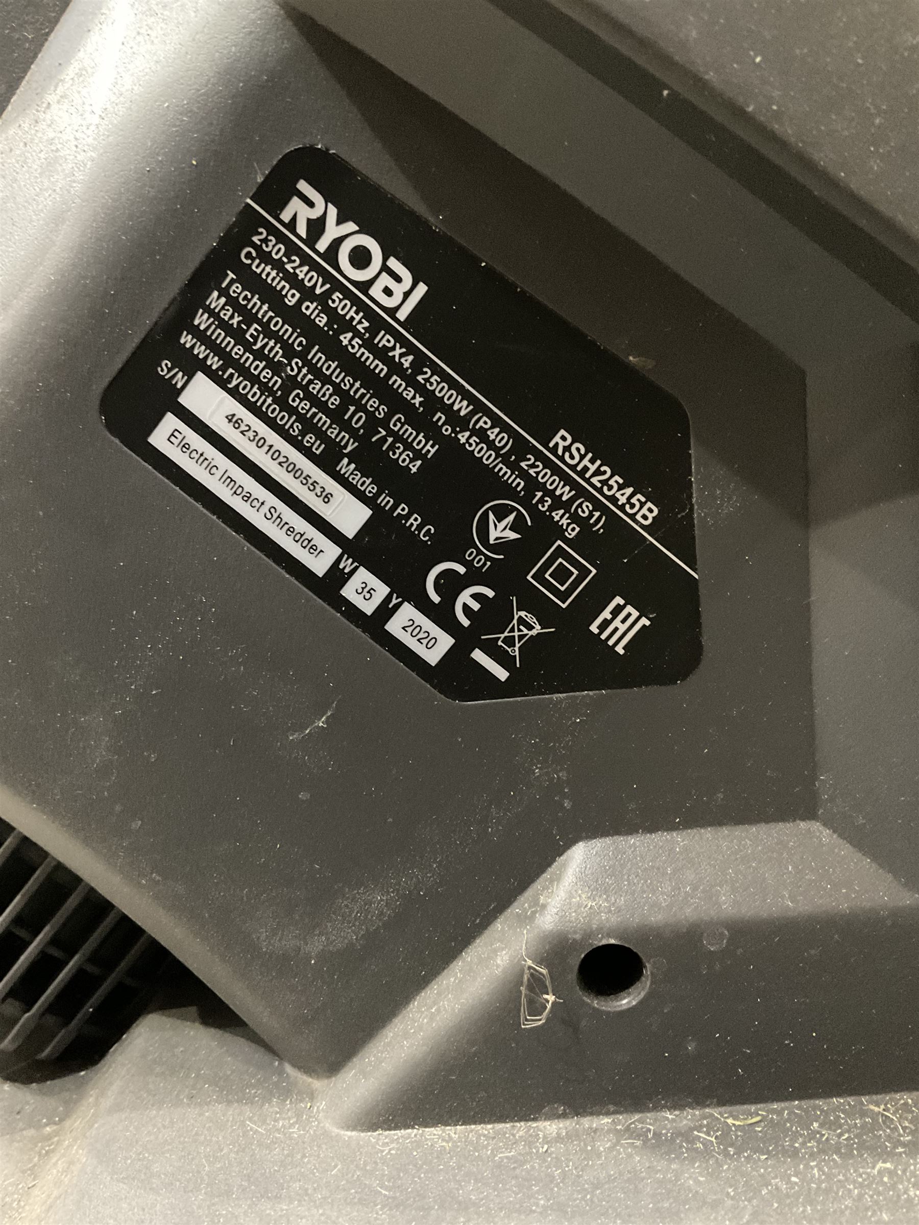 Ryobi RSH2545B 2500W electric garden impact shredder