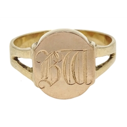 9ct gold signet ring, approx 4.8gm