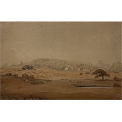 Attrib. Hugh William 'Grecian' Williams (Scottish 1773-1829): 'Harrow on the Hill', watercolour unsigned, titled on the mount  23cm x 35cm (unframed)