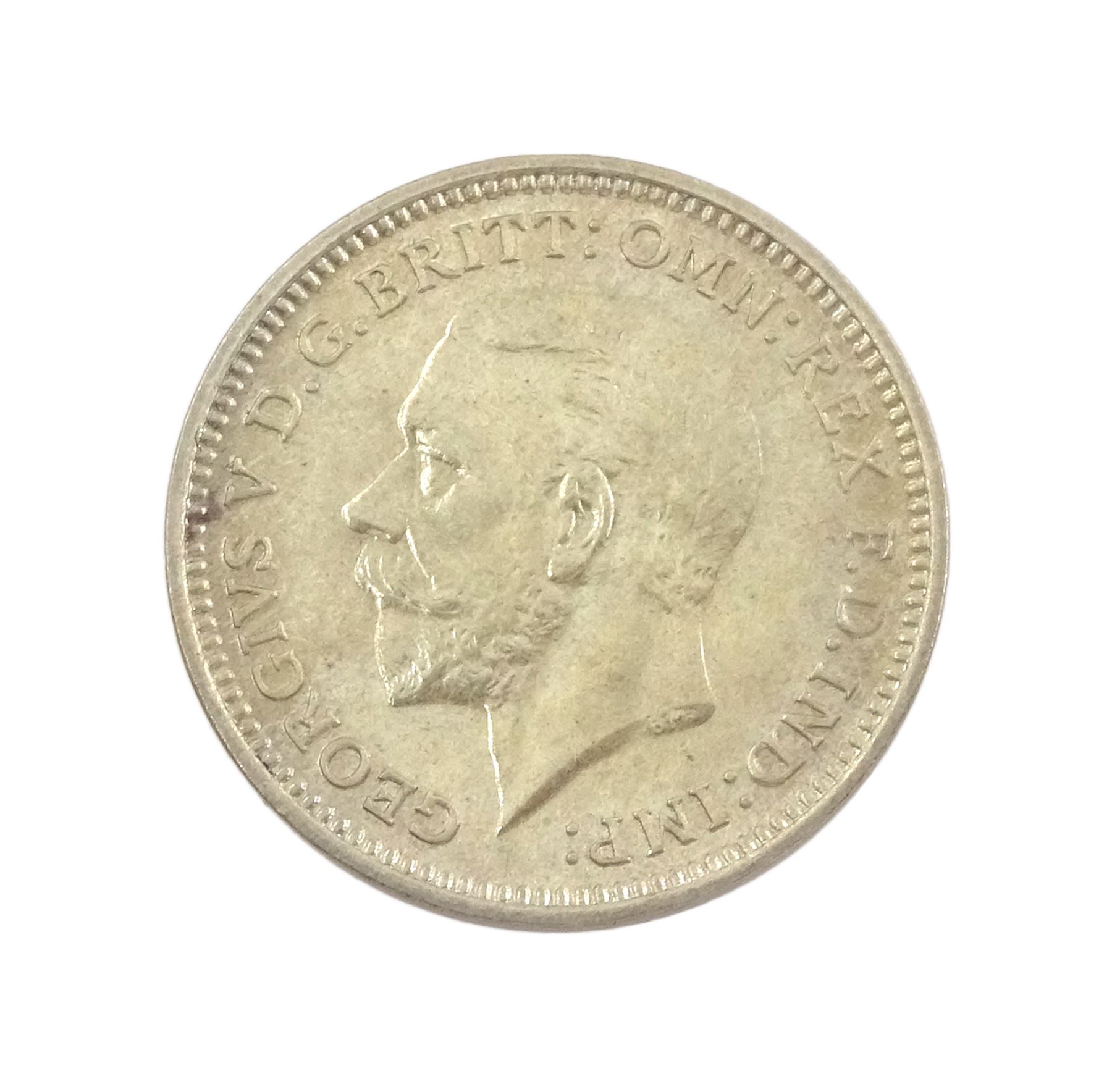 King George V 1927 proof coin set, comprising threepence, sixpence, one shilling, florin, halfcrown and 'wreath' crown, cased