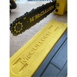 Pair of McCulloch and Challenge Extreme electric chainsaws together with electric Impact wrench  - THIS LOT IS TO BE COLLECTED BY APPOINTMENT FROM DUGGLEBY STORAGE, GREAT HILL, EASTFIELD, SCARBOROUGH, YO11 3TX