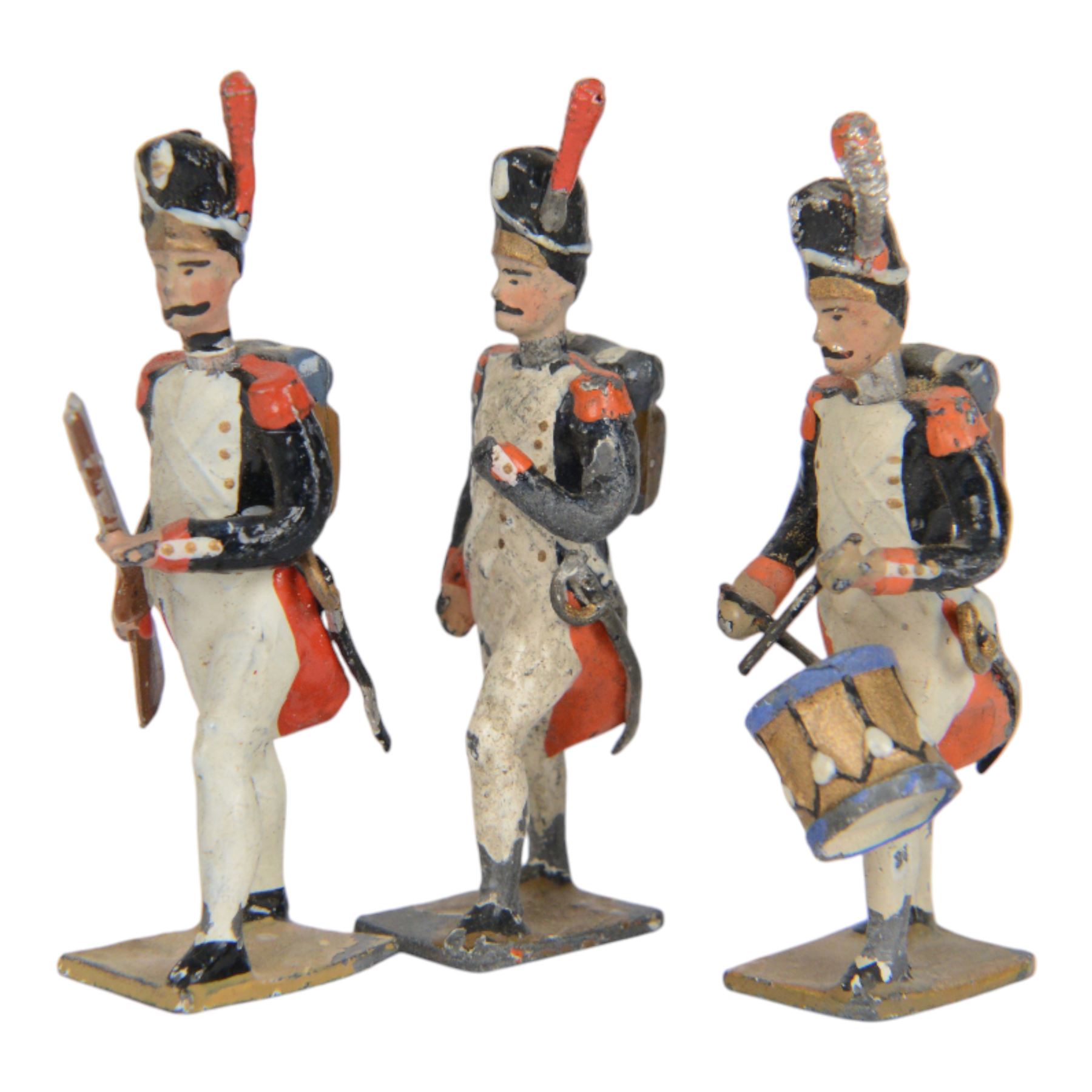 French CBG Mignot Napoleonic Grenadiers a Pied de la Garde marching, comprising of five  guardsmen and one drummer