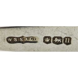 Set of six silver coffee spoons by W S Savage & Co, Sheffield 1930, approx 1.6oz