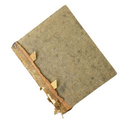 John Robinson - Early 19th century handwritten accounts book , with South Cave connection listing accounts from Mercers, Grocers, Butchers etc followed by various mathematical calculations