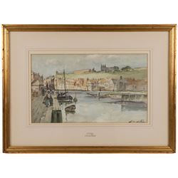 Thomas Swift Hutton (British 1860-1935): 'Whitby', watercolour signed, titled on the mount 20cm x 35cm; Edward Nevil (British fl.1880-1900): 'Whitby - The Gaunt', watercolour signed and titled, 37cm x 27cm (2)