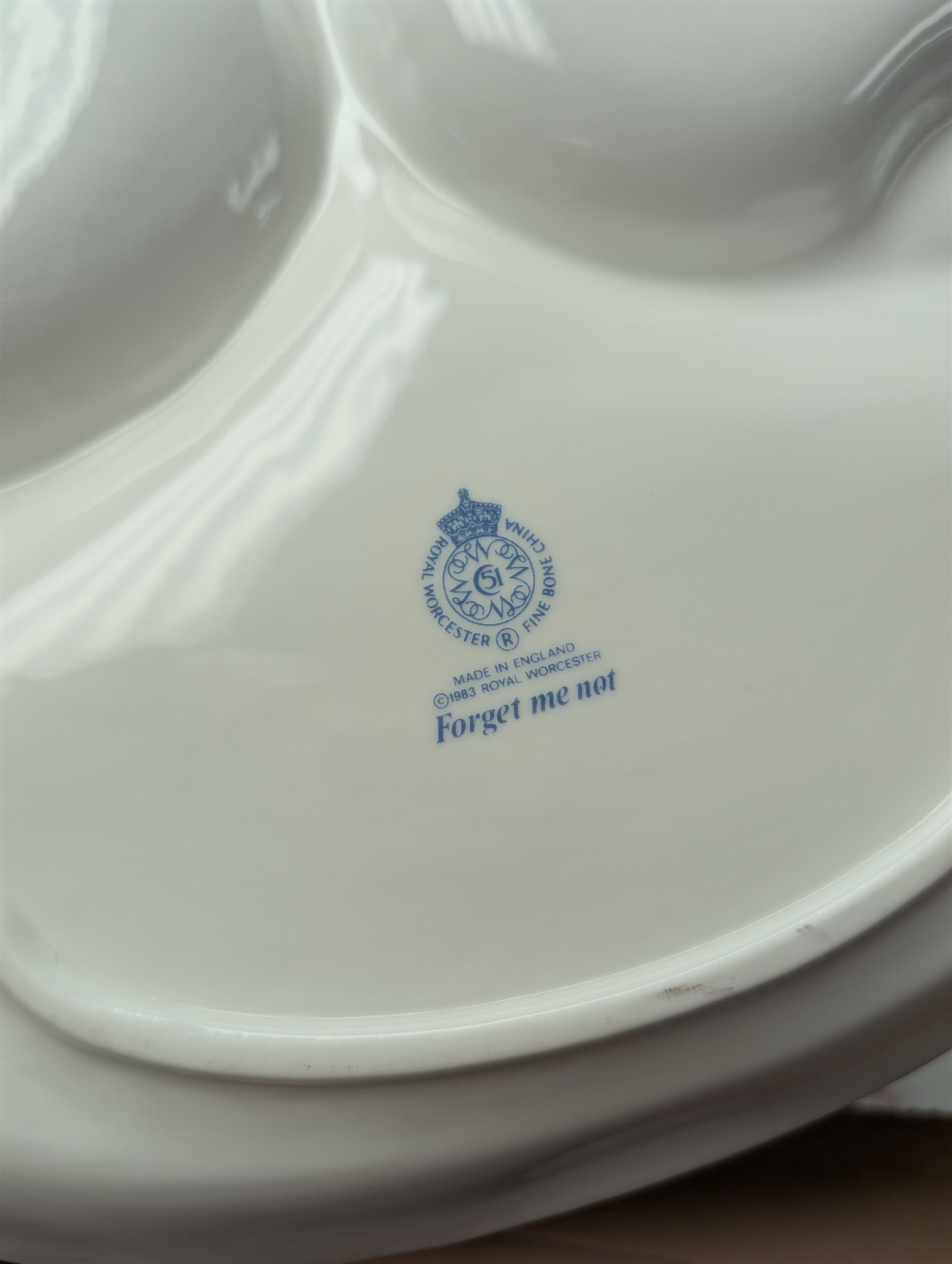 Royal Worcester Forget Me Not pattern ceramics, including tureen and teapot