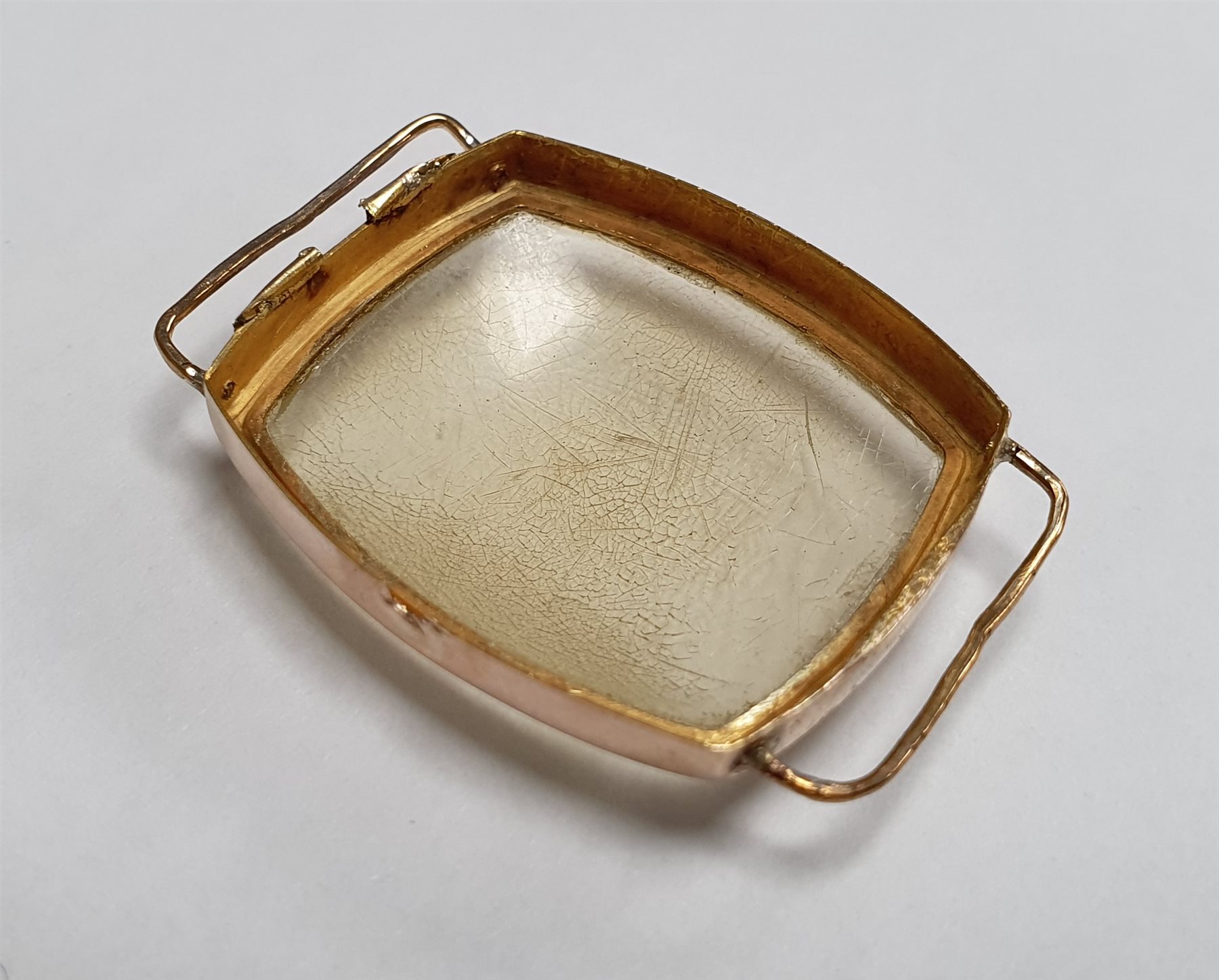 Rolco Rolex 9ct gold gentleman's rectangular wristwatch, Glasgow import marks 1928, Poinçon de Maître hammerhead, number 136, back case stamped 114279 915