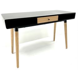 Edelweiss oak and black finish desk by Made.com