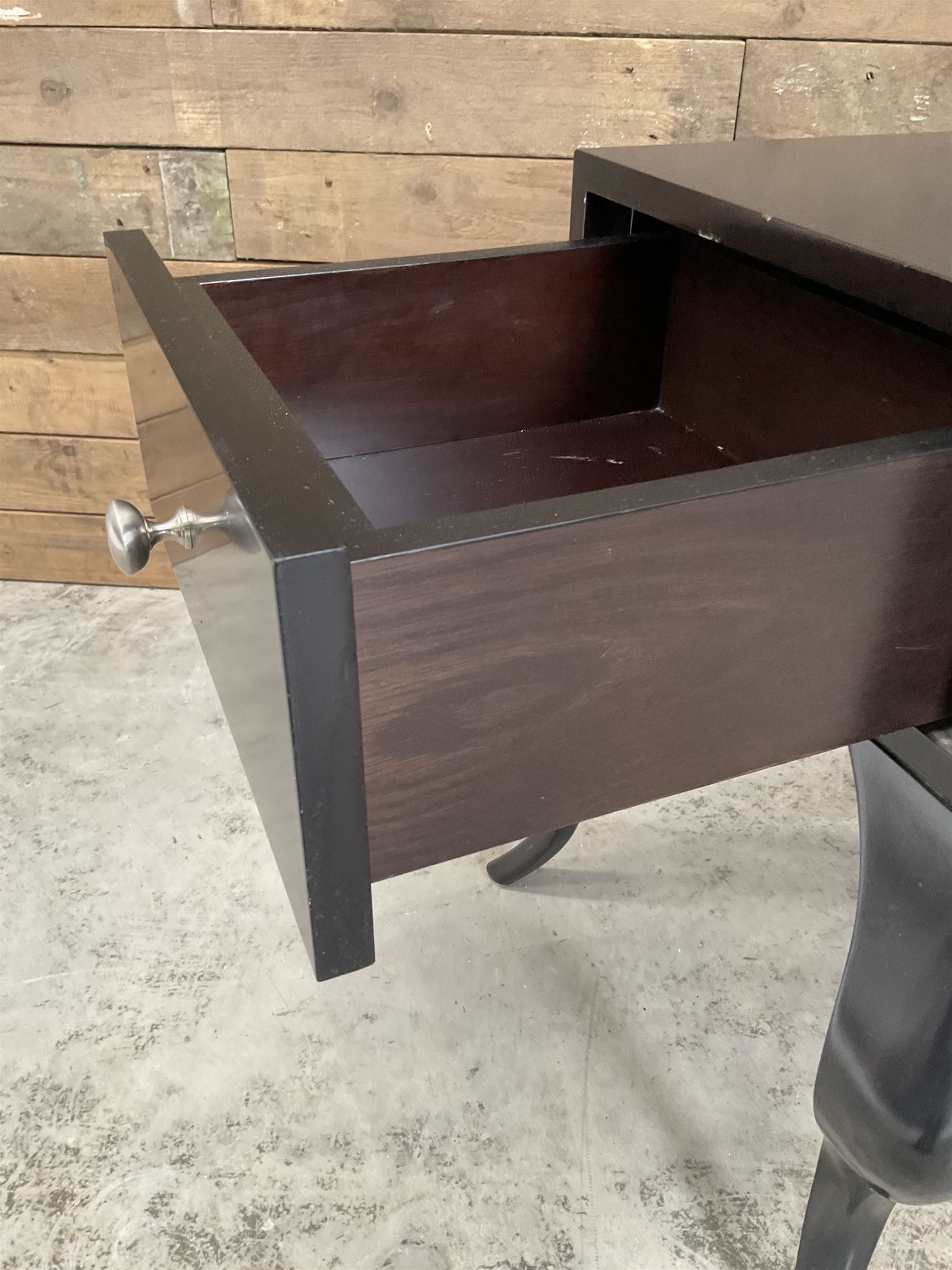 Pair of rosewood finish bedside chests