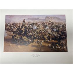 Large poster entitled 'Crests and Badges of the British Army in Daily Use 56 x 86cm; together with twenty-five colour prints of military interest including Crimean War, Boer War, WW2 etc; various sizes; all unframed