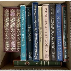 Folio Society - twelve volumes including Victorian Cities, Things and People, three volumes; Mapping the World; The Nude; The First Colonists; Cities and Civilisations; Leonardo di Vinci etc; all in slip cases