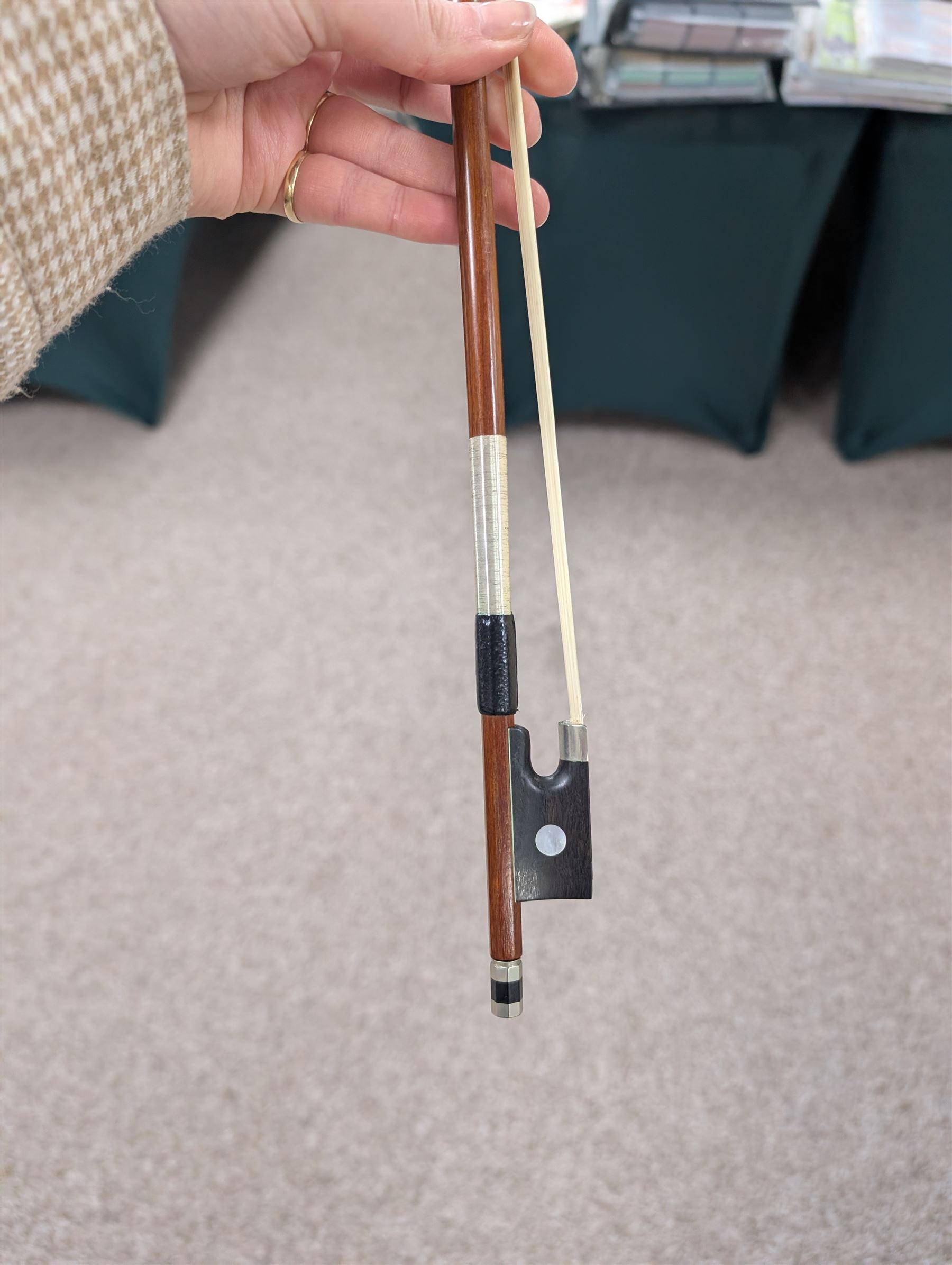 20th century violin, bearing label for Antonius and Hieronymus Amati, with bow stamped G. Werner, contained within fitted case