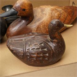 Three decoy duck models, together with a barley twist candlestick, pair of cloisonne vases and further candlestick holder (7)