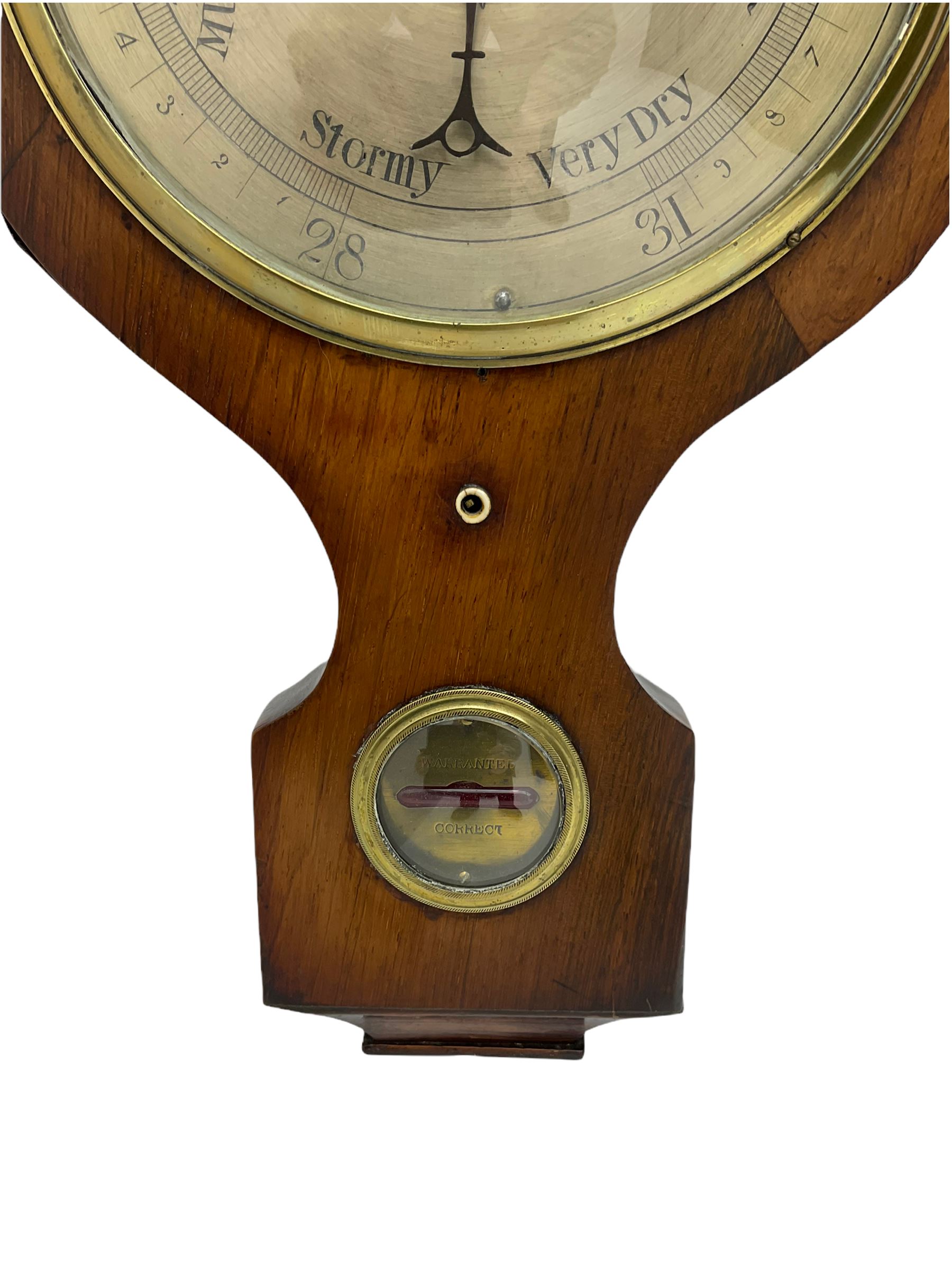 A 19th century four instrument mercury wheel barometer in a mahogany