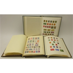  Three stamp albums containing Great British and World stamps including Antigua, Ascension, Australia, Cyprus, Gibraltar, India etc  