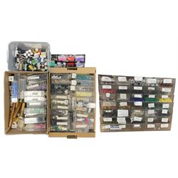 Haberdashery Shop Stock: Quantity of buttons, beads, sequins and embroidery beads, together with other embellishments, most housed in plastic boxes 