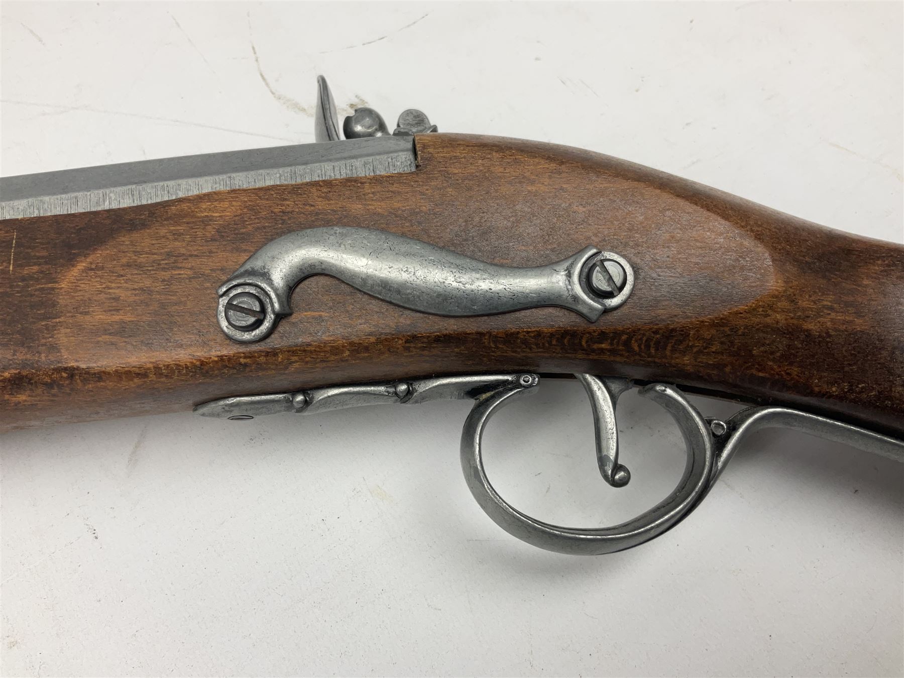 Webley Mark III .22 Sports Starting Pistol, top venting, with bakelite grips, boxed with instructions; and a reproduction Georgian Tower flintlock blunderbuss (2)
