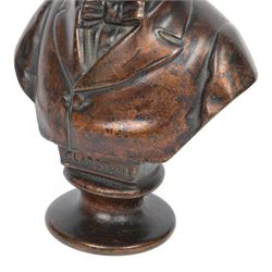 Cast metal bust of Gladstone with a bronze finished, H23cm