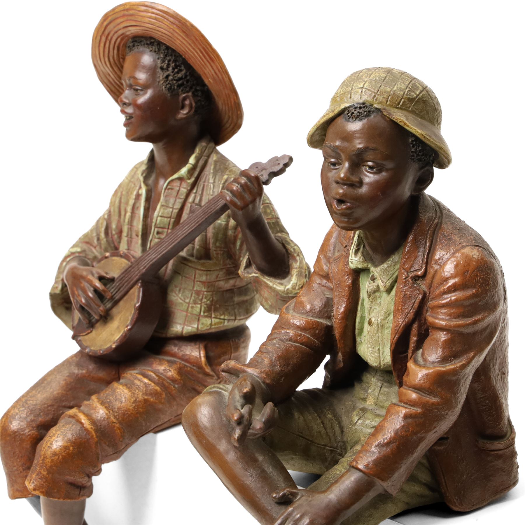 Two Bernard Bloch seated figures, impressed marks to base, H29cm (2)