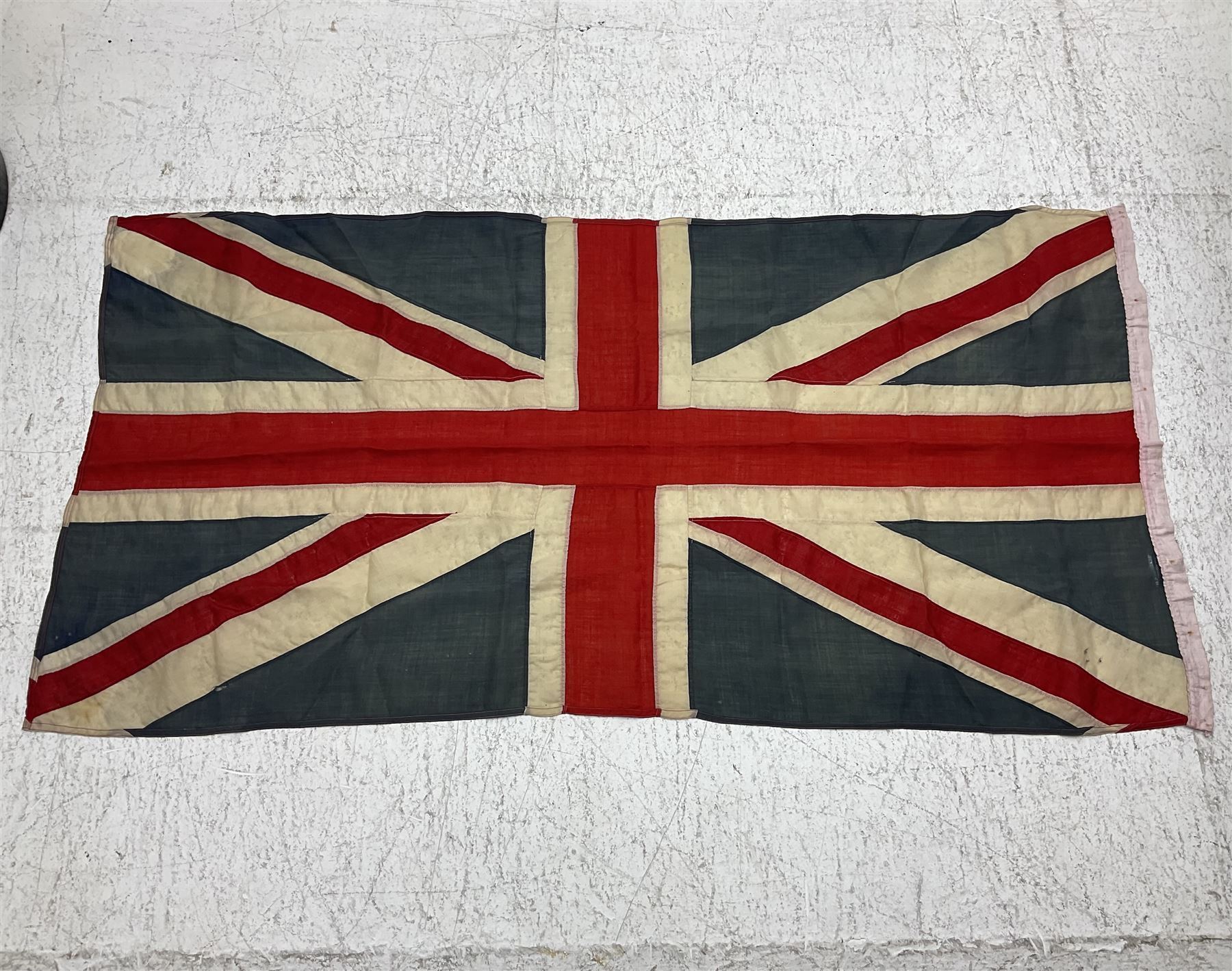 Large linen union jack flag, H89cm, W170cm