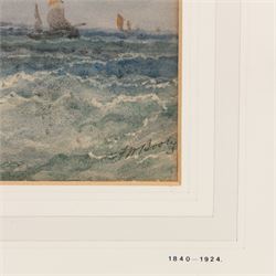 Frederick William Booty (British 1840-1924): 'Off Whitby', watercolour signed, titled on the mount 17cm x 30cm
