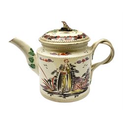18th century creamware teapot, probably 