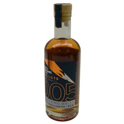 Spirit of Yorkshire Distillery, distillery projects maturing malts, full set of six, projects 001-004 70cl 46% vol and project 005, 006 50cl 46% vol